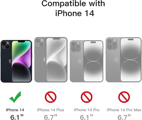 iPhone 14 svart matt hardt deksel