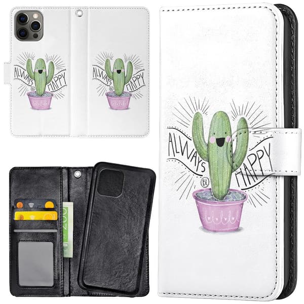 iPhone 15 Pro - Lommebok Deksel Happy Cactus