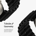 Miniatyrbild 4 av 6: DUX DUCIS Apple Watch 42/44/45/49 mm Armband Wave Design Svart