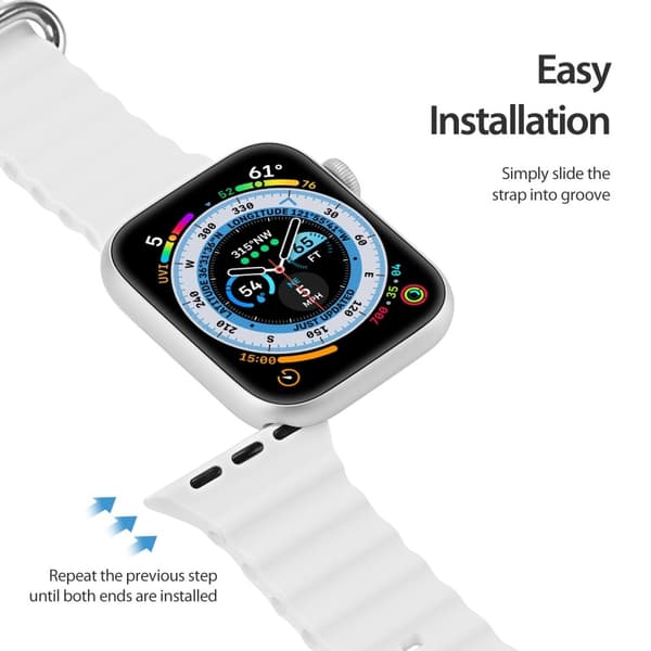 DUX DUCIS Apple Watch 42/44/45/49 mm Armband Wave Design Vit