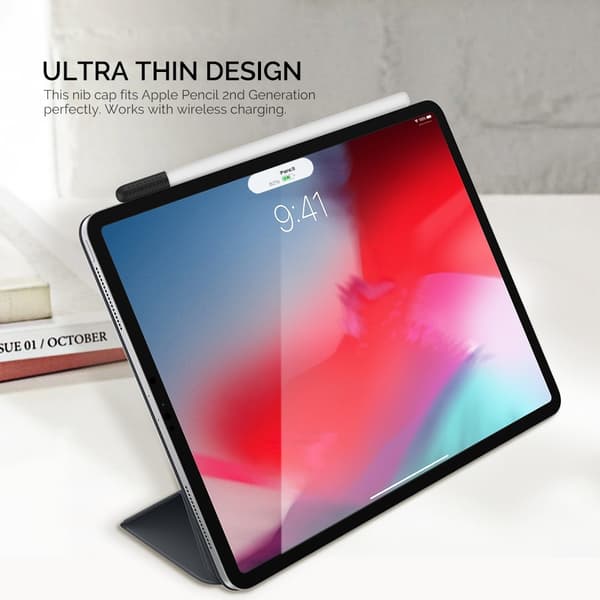 AHASTYLE 3-PACK Apple Pencil 1/2/Pro Spetsöverdrag Silikon Svart