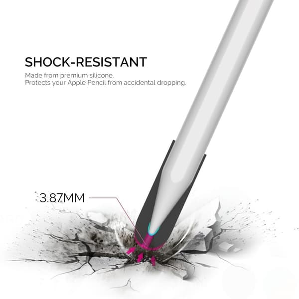 AHASTYLE 3-PACK Apple Pencil 1/2/Pro Spetsöverdrag Silikon Svart