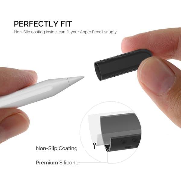 AHASTYLE 3-PACK Apple Pencil 1/2/Pro Spetsöverdrag Silikon Svart