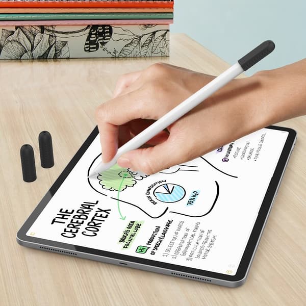 AHASTYLE 3-PACK Apple Pencil 1/2/Pro Spetsöverdrag Silikon Svart