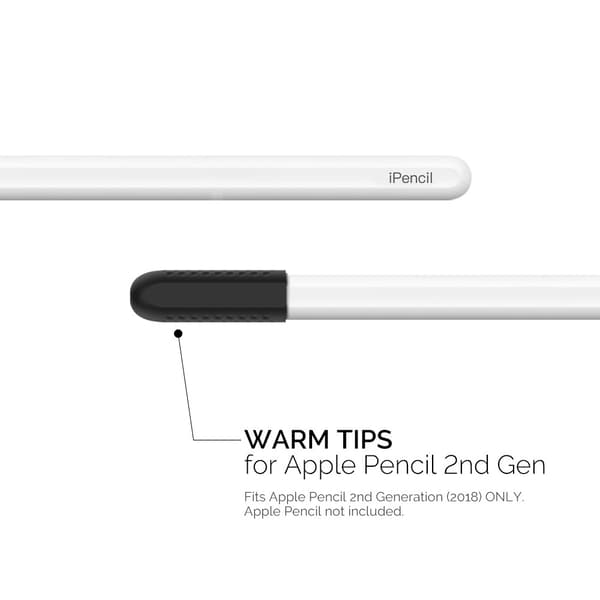 AHASTYLE 3-PACK Apple Pencil 1/2/Pro Spetsöverdrag Silikon Svart