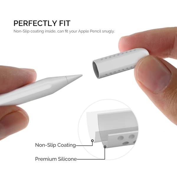 AHASTYLE 3-PACK Apple Pencil 1/2/Pro Spetsöverdrag Silikon Vit