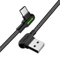 Miniatyrbild 2 av 6: Mcdodo 3m 2A USB-C Elbow Nylonflätad Kabel Svart
