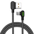 Miniatyrbild 1 av 6: Mcdodo 3m 2A USB-C Elbow Nylonflätad Kabel Svart