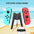 Miniatyrbild 3 av 6: AOLION Nintendo Switch Joy-Con Charging Grip LED Vit