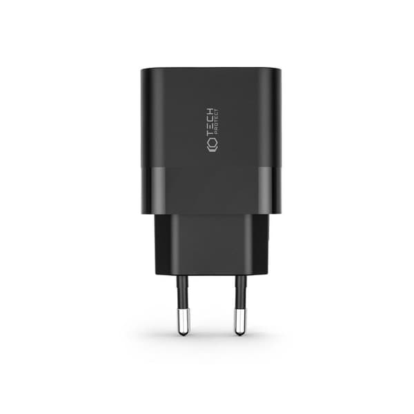 Tech-Protect 30W PD/QC USB-C / USB-A Väggladdare Svart