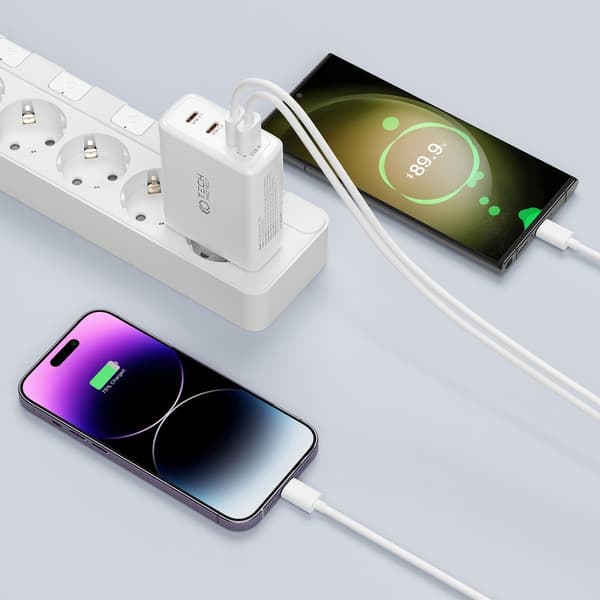 Tech-Protect 100W GaN PD/QC Väggladdare 3x USB-C 1x USB-A Svart