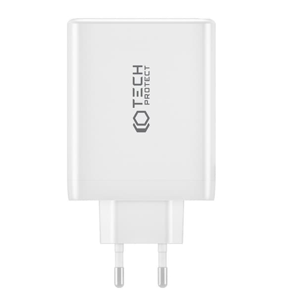 Tech-Protect 100W GaN PD/QC Väggladdare 3x USB-C 1x USB-A Svart
