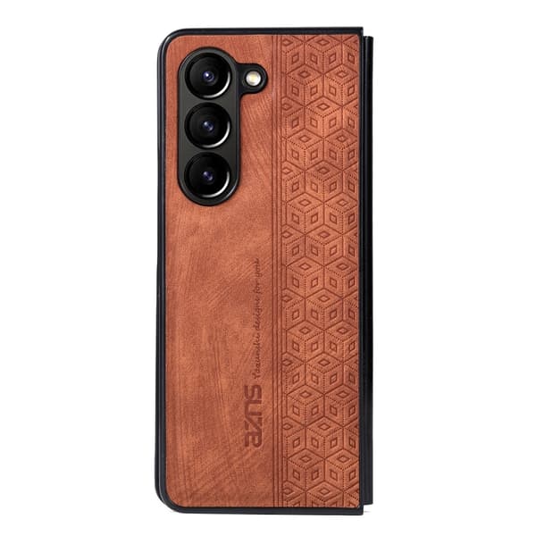 AZNS Galaxy Z Fold 5 Fodral Med Tryck Brun