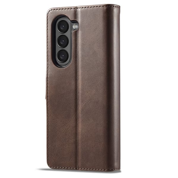 LC.IMEEKE Galaxy Z Fold 5 Fodral Läder Brun