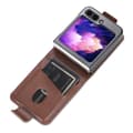 Miniatyrbild 3 av 6: AZNS Galaxy Z Flip 5 Fodral Läder Mörk Brun