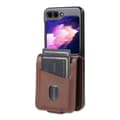 Miniatyrbild 6 av 6: AZNS Galaxy Z Flip 5 Fodral Läder Mörk Brun