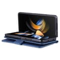 Miniatyrbild 3 av 6: AZNS Galaxy Z Fold 5 Fodral PU-Läder Blå