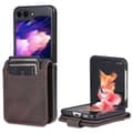 Miniatyrbild 1 av 6: AZNS Galaxy Z Flip 5 Fodral PU-Läder Brun