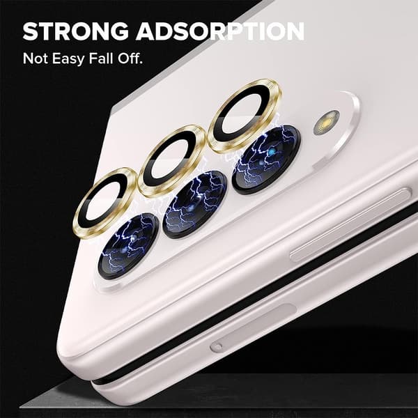 ENKAY Galaxy Z Fold 5 Linsskydd Aluminium Härdat Glas Blå