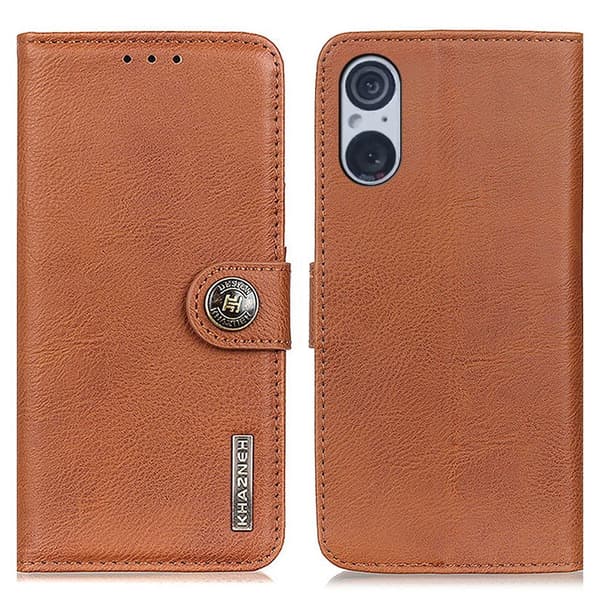 KHAZNEH Sony Xperia 5 V Fodral Läder Brun