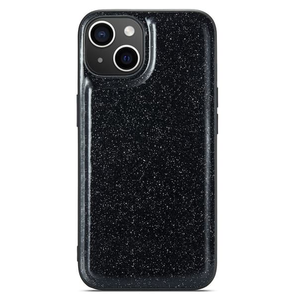 DG.MING iPhone 14 Skal Läder Glitter Svart