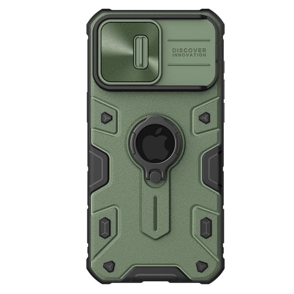 NILLKIN iPhone 15 Pro Max Skal CamShield Armor Ring Grön