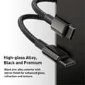 Miniatyrbild 4 av 6: Baseus 1m 100W USB-C - USB-C Kabel Tungsten Gold Series Svart