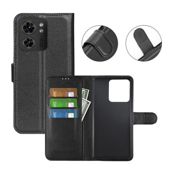Motorola Moto Edge 40 Plånboksfodral med Stativ - Svart