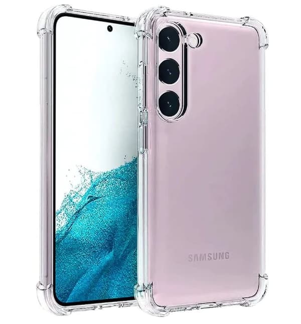 Samsung S23 Stöttåligt Skal med Förstärkta Hörn Transparent