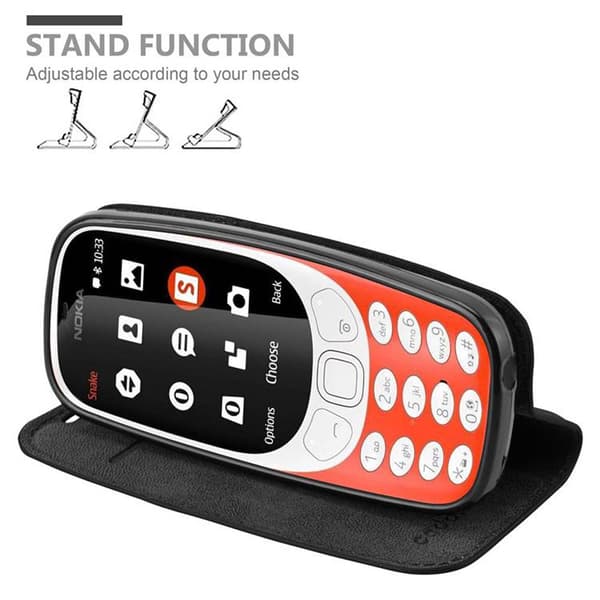 Nokia 3310 2G Fodral Skal Plånboksfodral Case med magnetisk stängning, ståfunktion och kortficka