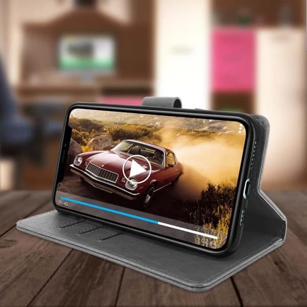 Ärende - AVIZAR - iPhone 11 Pro Max - Hel skyddsväska - Kortfack - Stödfunktion Grå