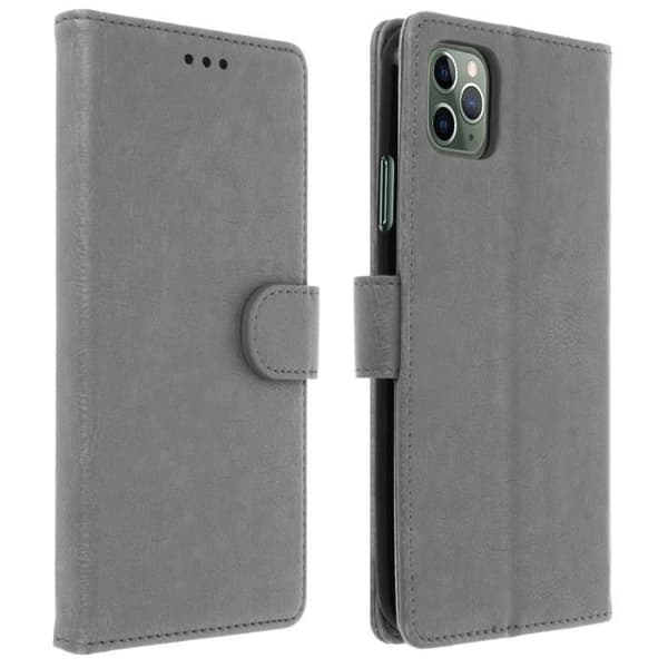 Ärende - AVIZAR - iPhone 11 Pro Max - Hel skyddsväska - Kortfack - Stödfunktion Grå