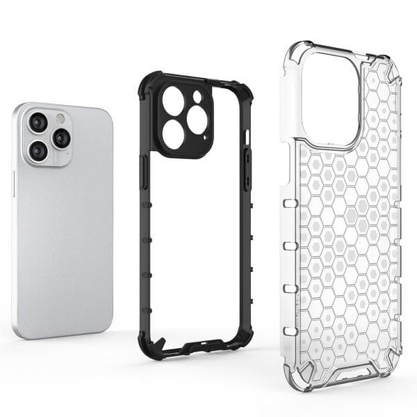 Honeycomb Hybrid Skal iPhone 14 Pro - Transparent