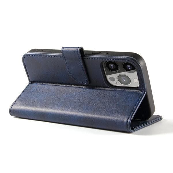 Magnet Case Flip Fodral med Ställ och Plånbok iPhone 14 Pro - Mörkblå