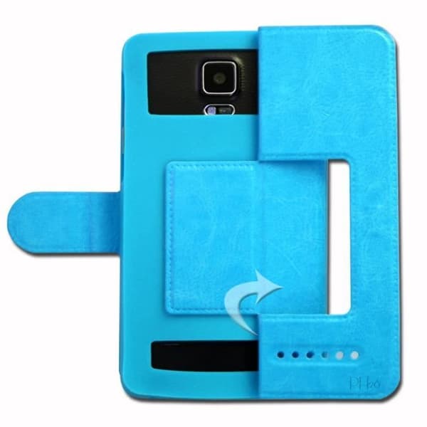 Turkosblått fodral för Huawei nova 9 Pro Extra Slim X2 Kvalitets ekoläderfönster magnetisk stängning och synliga sömmar