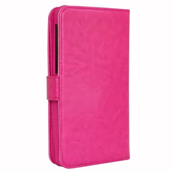 Foliofodral för Huawei nova 9 Pro plånboksformat i ekoläder med dubbel invändig korthållarflik - FUSHIA PINK