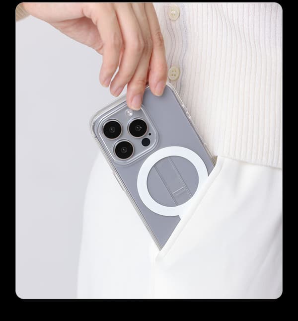 INF Bærbar MagSafe magnetisk telefontaske med stativ til iPhone iPhone 15 Pro