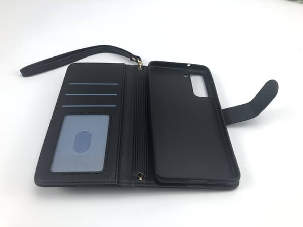 INF Zipper Flip Phone Case Lommebokveske med kredittkortspor for Samsung Samsung S21 FE