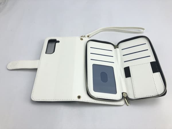 Zipper Flip Phone Case Lommebokveske med kredittkortspor Samsung S21 FE