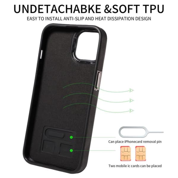INF Multifunksjonelt telefondeksel med kortholderstativ for iPhone iPhone 15 Pro