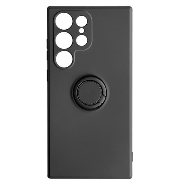 Fodral för Samsung Galaxy S23 Ultra Soft touch Flexibel med stödring svart