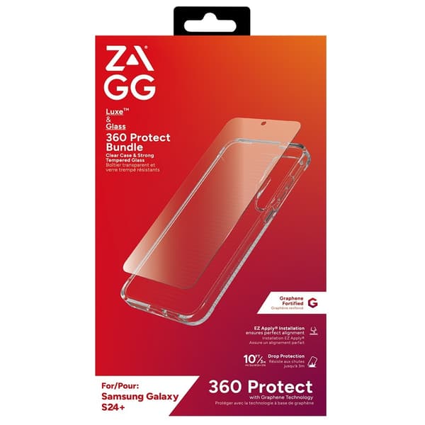 ZAGG Samsung Galaxy S24 Plus Deksel med Skjermbeskytter Luxe & Glass 360 Protect Bundle