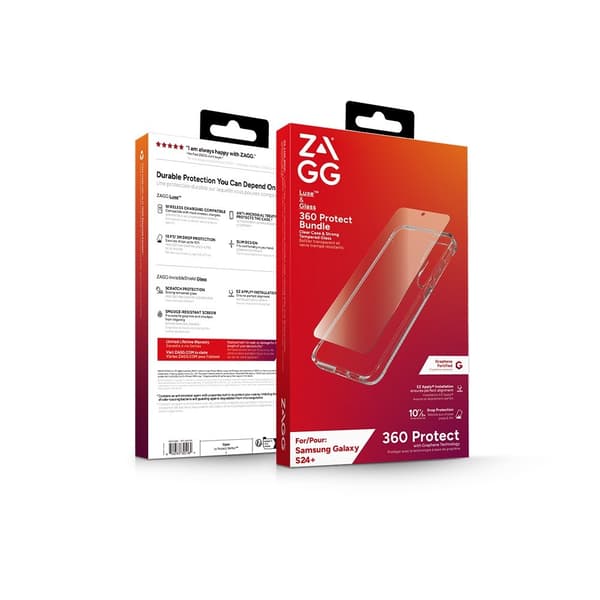 ZAGG Samsung Galaxy S24 Plus Deksel med Skjermbeskytter Luxe & Glass 360 Protect Bundle