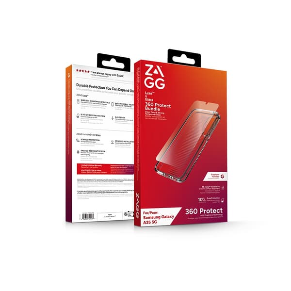 ZAGG Samsung Galaxy A35 Skal och Skärmskydd Luxe & Glass 360 Protect Bundle