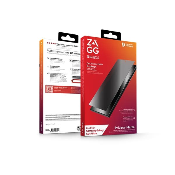 ZAGG InvisibleShield Samsung Galaxy S24 Ultra Skjermbeskytter Flex Privacy Matte