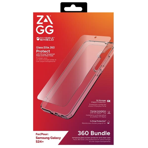 ZAGG InvisibleShield Samsung Galaxy S24 Plus Deksel med Skjermbeskytter Glass Elite 360