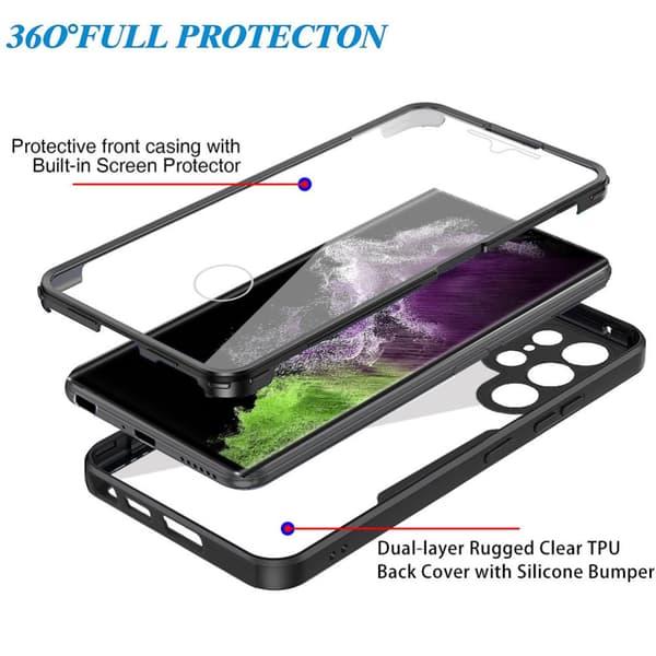 INF TPU-materiaalista 360° all-inclusive matkapuhelinkotelo Samsung-puhelimille Samsung Galaxy S21 Ultra