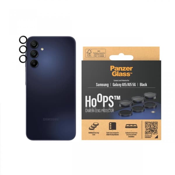 PanzerGlass Samsung Galaxy A15 Kameran suoja Hoops Musta