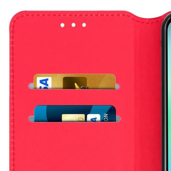 Etui Folio - Honor - 10 - Ekoskinn - Röd - Stödfunktion - Kortficka