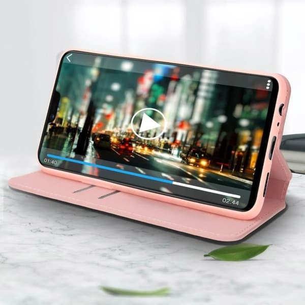Housse - Oppo - A3 - Ekoklädsel - Kortfack - Stöd funktion - Rosa